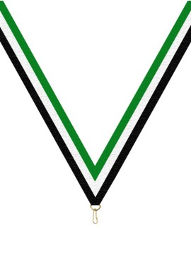 Ruban Médaille  Vert/Blanc/Noir  : 6046