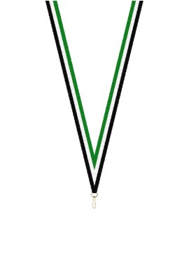 Ruban Médaille  Vert-Blanc/Noir  : 6046-1