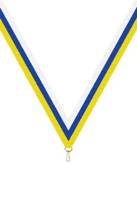 Ruban Médaille  Blanc/Bleu/Jaune : 6056