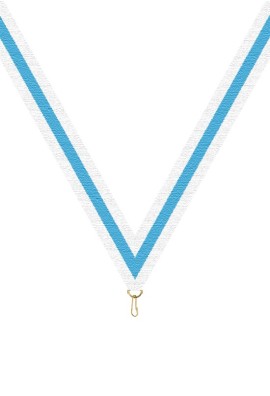 Ruban Médaille  Blanc/Bleu ciel/Blanc : 6053