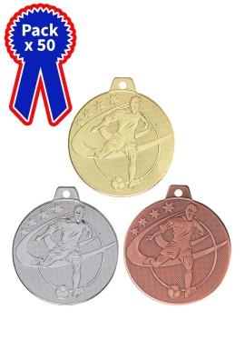 Lot de 50 Médailles Ø 50 mm Football – Q-051